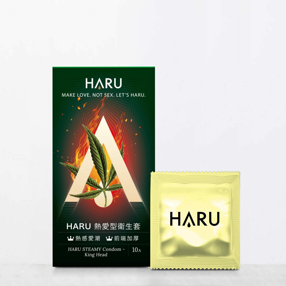 HARU: STEAMY KING HEAD 熱感持久安全套 10片裝