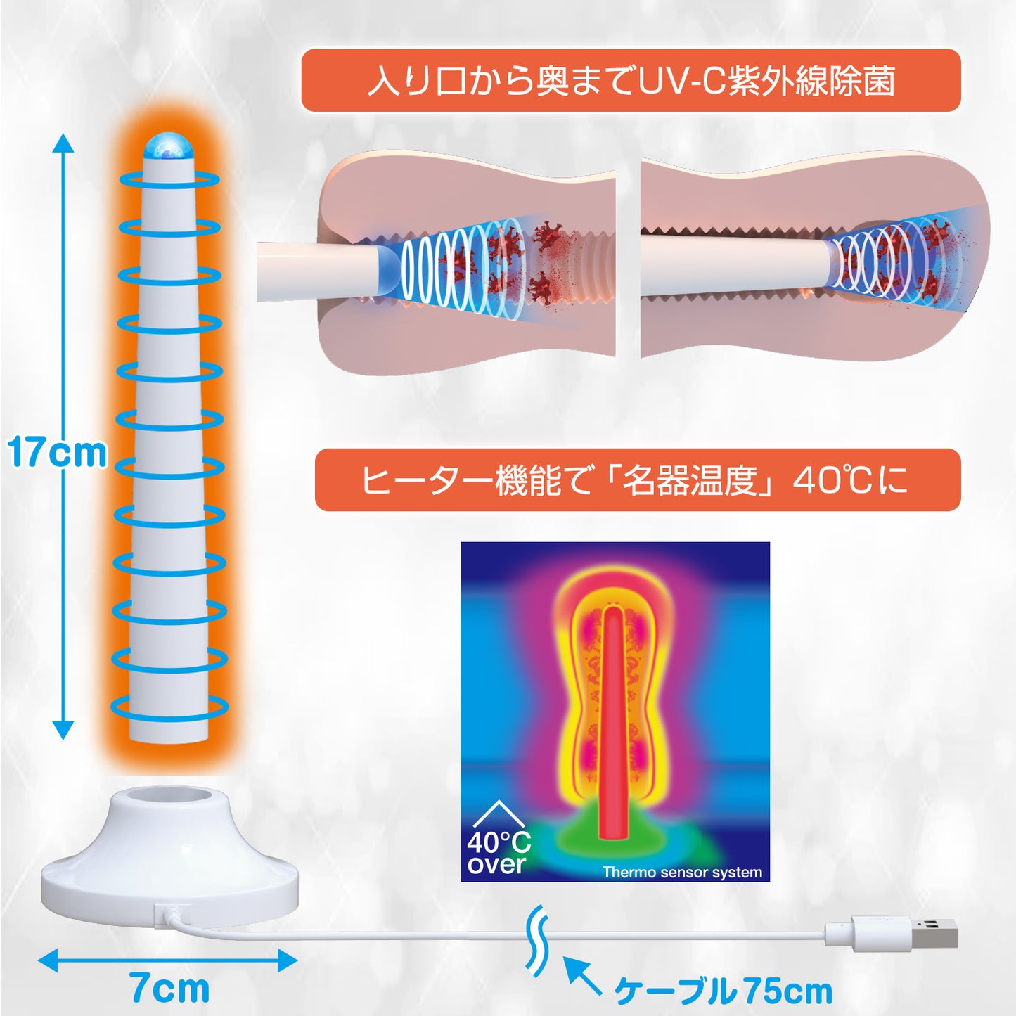 SSI JAPAN UV-C 紫外線飛機杯消毒加溫棒