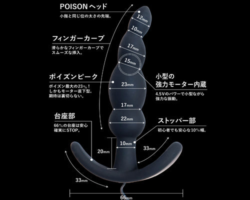 Back Fire Newbie Poison 後庭震動器 (黑)