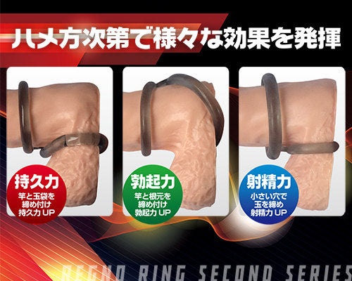 A-One Regno Cock & Ball Ring 三合一持久環 (黑色)