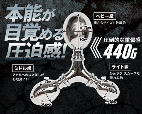 Metal Core Triple 鋁合金後庭塞(三頭)