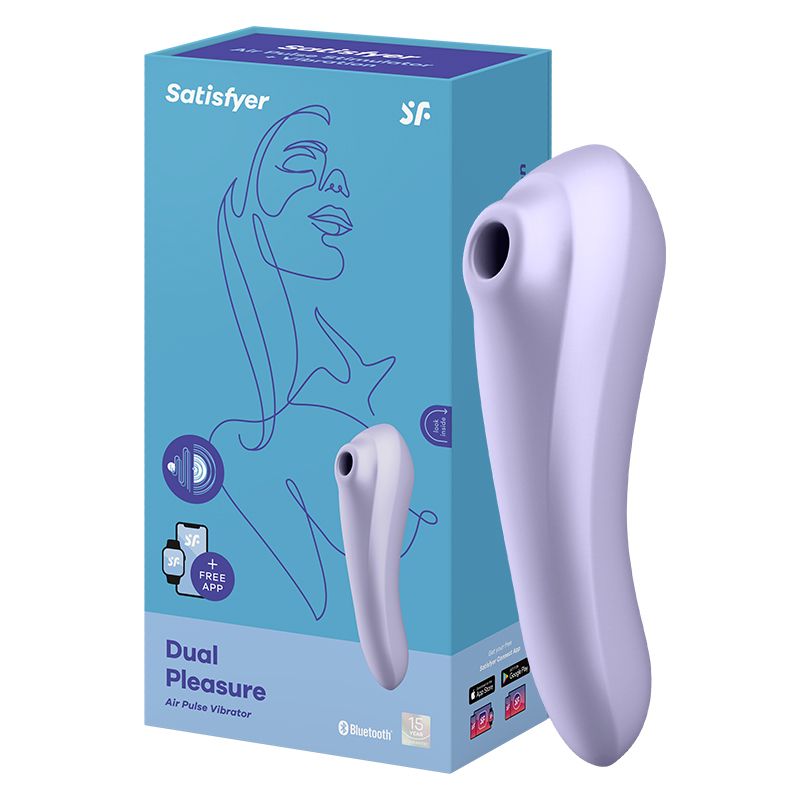 Satisfyer Dual Pleasure 智能陰蒂吸吮震動按摩棒 紫色